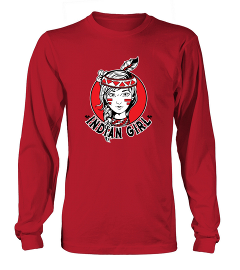 Indian Girl Warrior Skull Is Ready For Battle Men's Long Sleeve