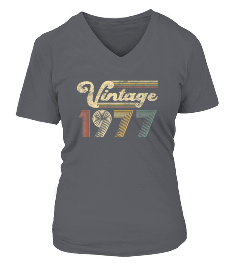 44 Years Old - Vintage Best Of 1977 44Th Birthday Women's V-Neck T-shirt