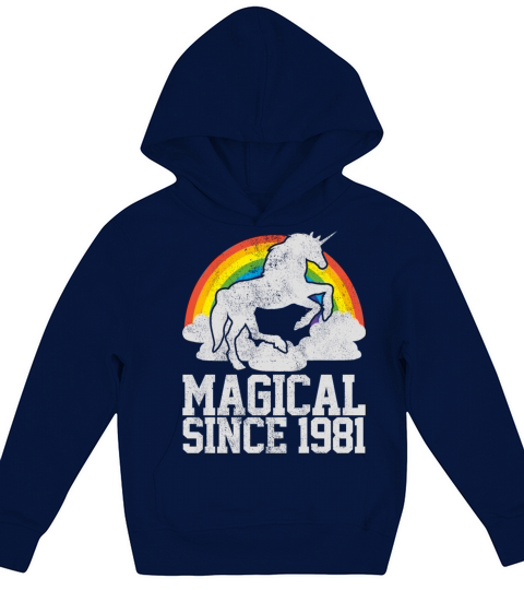 40th Birthday Vintage 1981 Unicorn Funny Gift Kids Hoodie