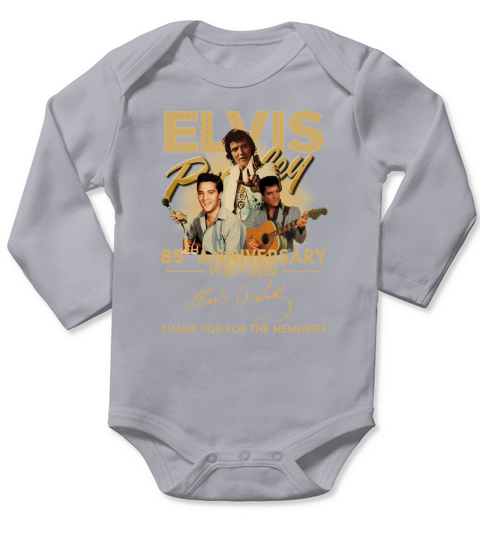 Elvis Presley 85th anniversary thank you for the memories signature Long Sleeve Baby One-Piece