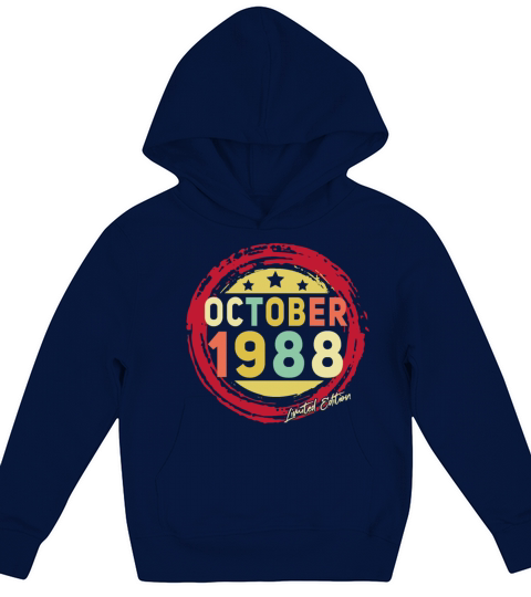 Born October 1988 Vintage Gift Kids Hoodie