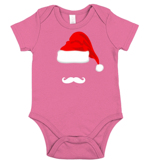 Santa Hat and Mustache Short Sleeve Baby One-Piece