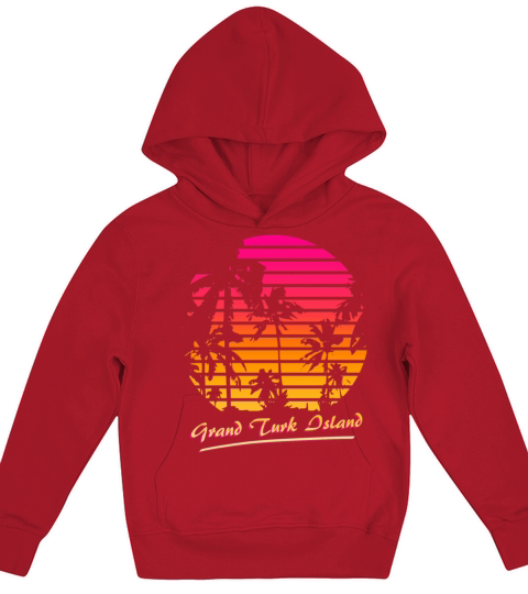 Grand Turk Island Cool 80S Palm Trees Summer Sunse Kids Hoodie