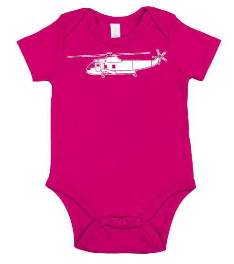 Sikorsky SH 3 Sea King Helicopter Tshirt Short Sleeve Baby One-Piece
