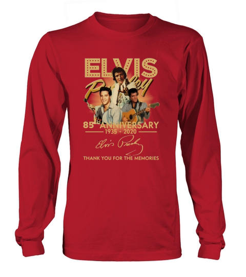 Elvis Presley 85th anniversary thank you for the memories signature Long sleeved Unisex