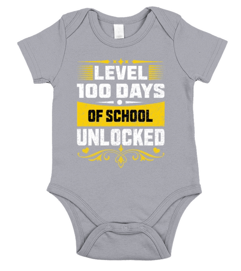 Level 100 Days Of School Unlocked Short Sleeve Baby One-Piece