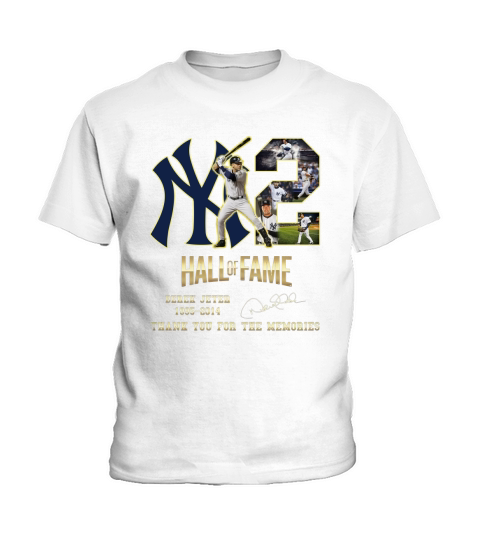 Hall Of Fame Derek Jeter 1995 2014 Thank You For The Memories Signature Kids T-Shirt