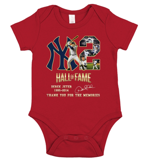 Hall Of Fame Derek Jeter 1995 2014 Thank You For The Memories Signature Short Sleeve Baby One-Piece