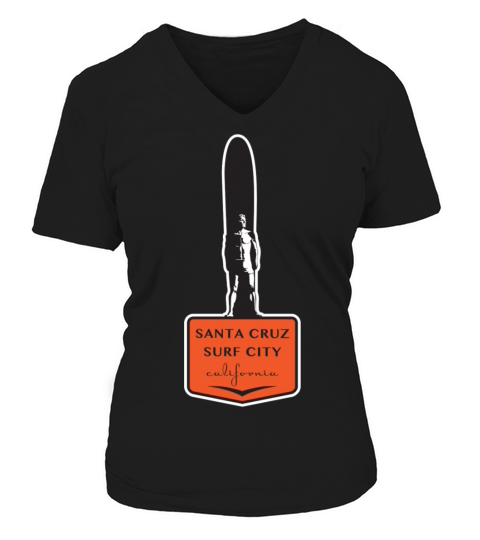 Santa Cruz California Surfer Statue on Podium Women's V-Neck T-shirt
