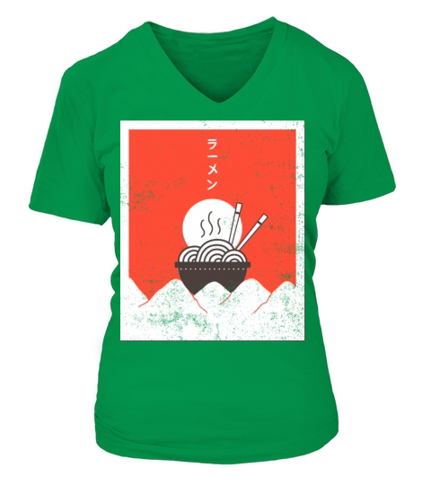 Vintage Japanese Tasty Anime Ramen Noodle Bowl Women's V-Neck T-shirt