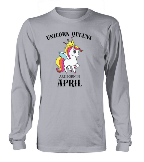 UNICORN QUEENS BORN IN APRIL Men's Long Sleeve