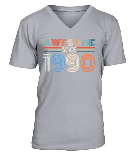1990 Vintage born in Retro age Birthday gift idea Men's V-Neck T-shirt