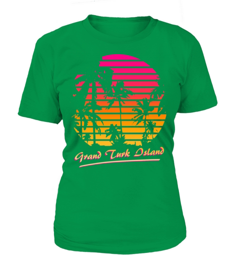 Grand Turk Island Cool 80S Palm Trees Summer Sunse Women's T-Shirt