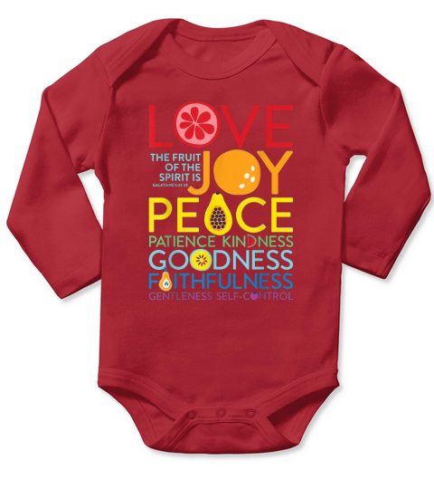 Fruit Of The Spirit Galatians Inspirational Christian Long Sleeve Baby One-Piece