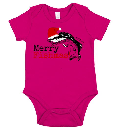 Merry Fishmas Gift for Fisherman Short Sleeve Baby One-Piece