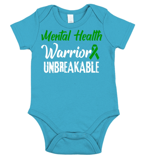 Mental Health Disease Awareness Warrior Short Sleeve Baby One-Piece