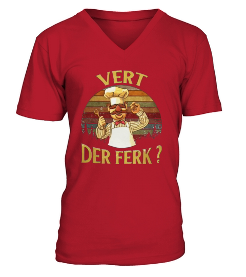 Swedish - Chef Vert-Der-Ferk Vintage - Coffee Mug (colored) V-Neck T-shirt
