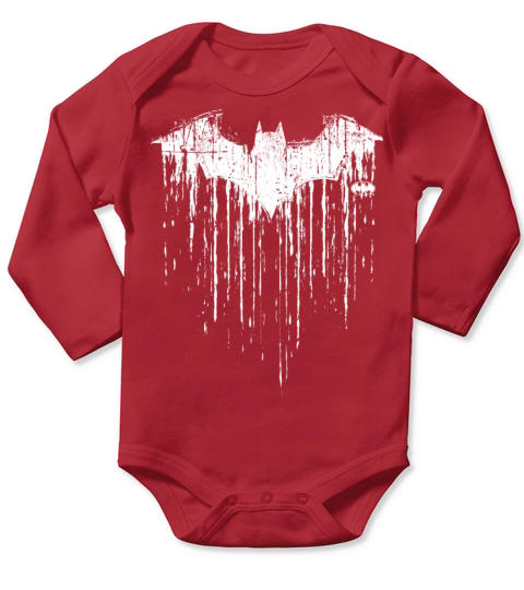 Batman Logo White Milk Glass Long Sleeve Baby One-Piece