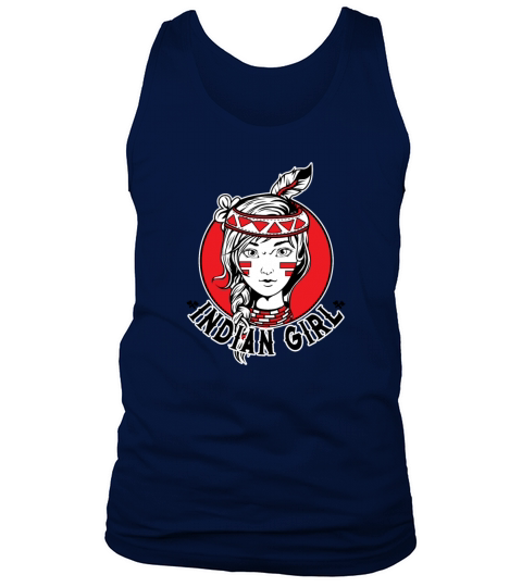 Indian Girl Warrior Skull Is Ready For Battle Men's Tank Top