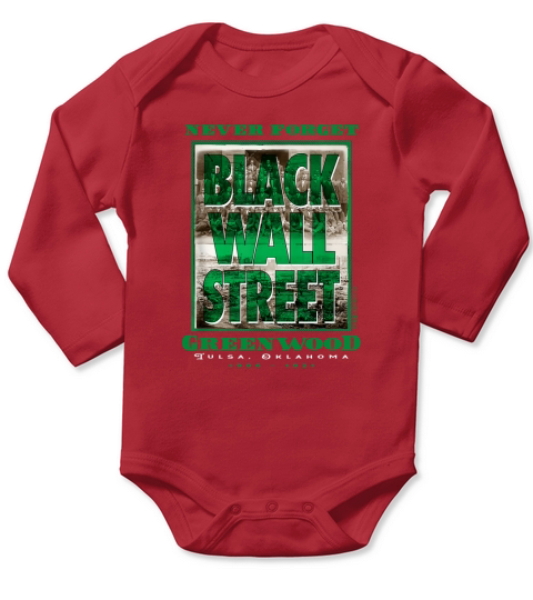 Black Wall Street Aftermath Vintage Greenwood Tulsa Oklahoma Long Sleeve Baby One-Piece