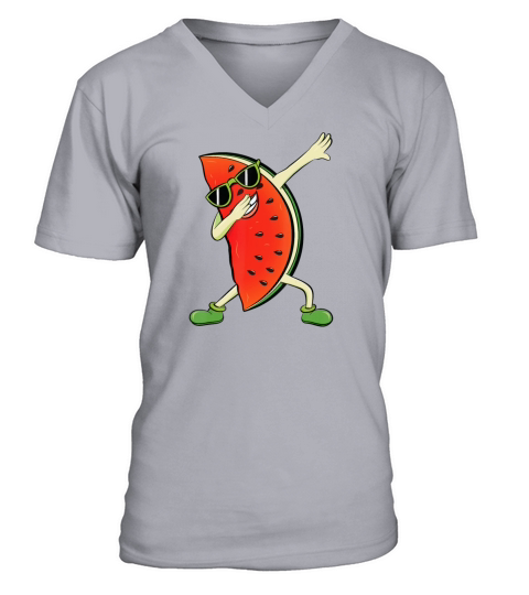 Dabbing Watermelon Kawaii Melon Summer Fruit lover Men's V-Neck T-shirt