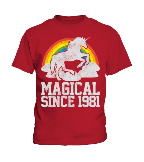 40th Birthday Vintage 1981 Unicorn Funny Gift Kids T-Shirt
