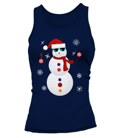 Christmas Golf Snowman Santa Hat Gift Women's Tank Top
