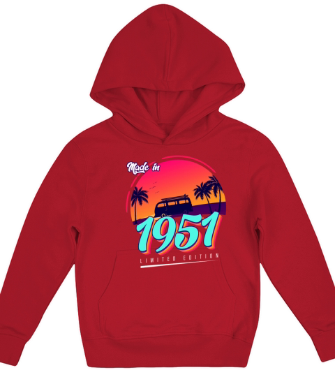 Vintage 1951 70th Birthday Est 1951 Kids Hoodie