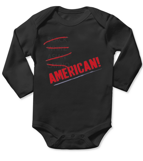 Joy Villa Black White Asian Latino American T-Shirt Long Sleeve Baby One-Piece