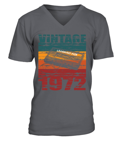 50th birthday vintage 1972 legendary mix V-Neck T-shirt
