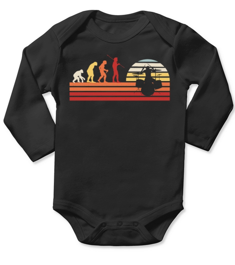 Retro Drumming VIntage Drummer Long Sleeve Baby One-Piece
