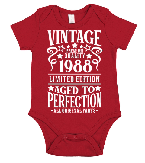 1988 Vintage Birthday Aged to Perfection Short Sleeve Baby One-Piece