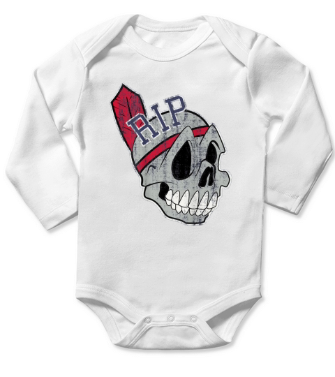 Long Live The Chief Distressed Cleveland Baseball - Unisex Long Sleeve Long Sleeve Baby One-Piece