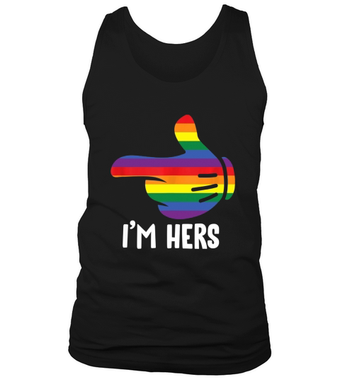 I Am Hers Rainbow Lesbian Couple Funny LGBT Pride Matching Men's Tank Top