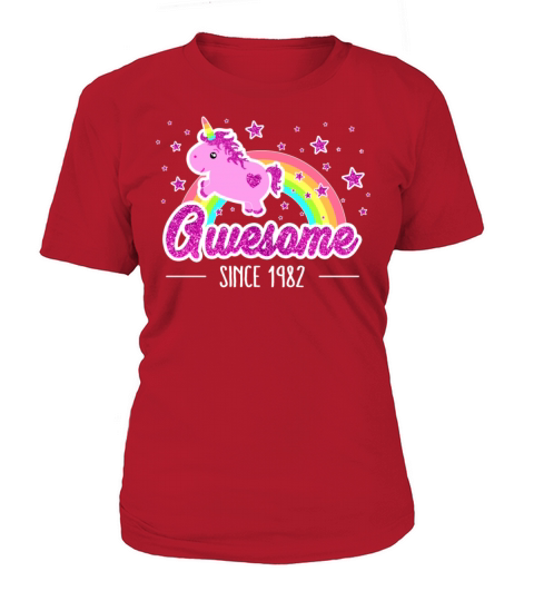 Awesome Since 1982 Birthday Year Of Birth Unicorn Women's T-Shirt