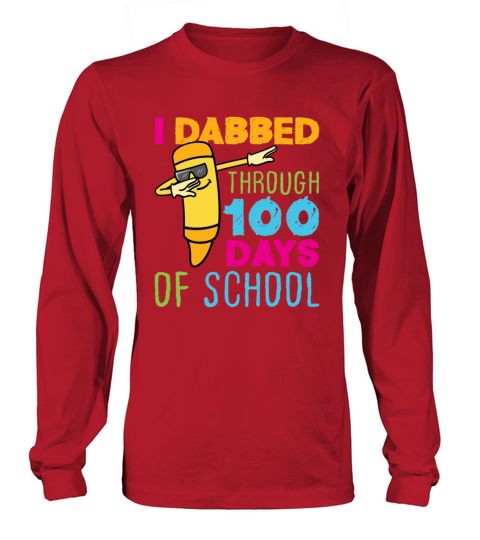 100 Days of School Dabbing Crayon Women's Long Sleeve