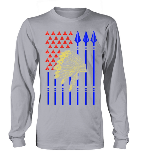 USA Native American with flag Women's Long Sleeve