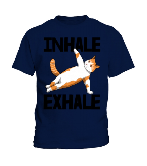 Inhale Exhale Cat Kids T-Shirt