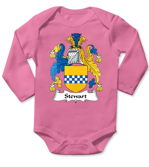 Stewart Family Crest Scottish Family Crests Long Sleeve Baby One-Piece