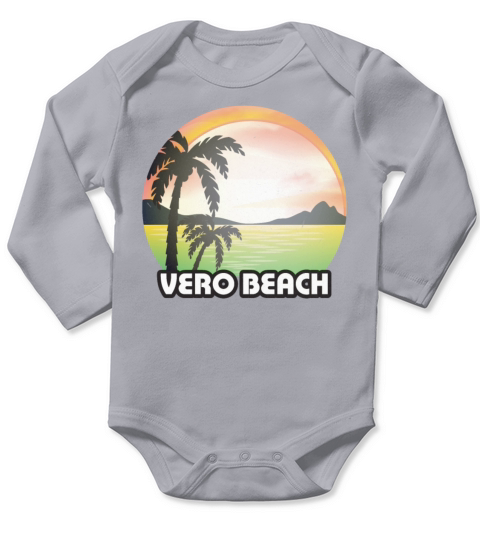 Vintage Vero Beach Florida FL Retro 70s Summer Long Sleeve Baby One-Piece