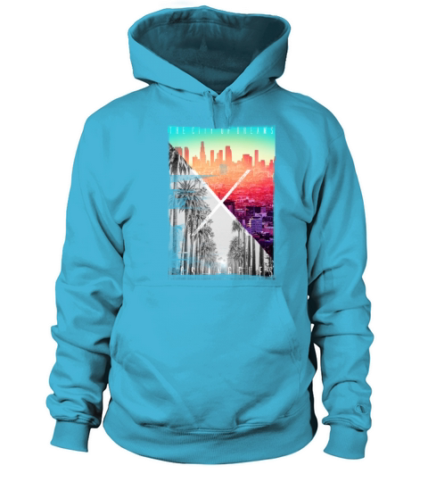 Cool Los Angeles Skyline Palm Tree Artistic Women's Hoodie