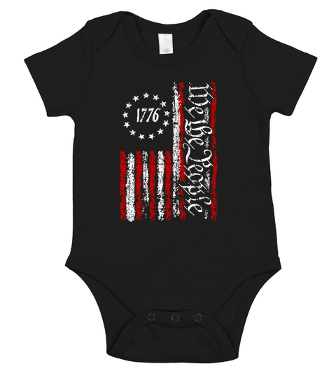 1776 we the people American flag Short Sleeve Baby One-Piece