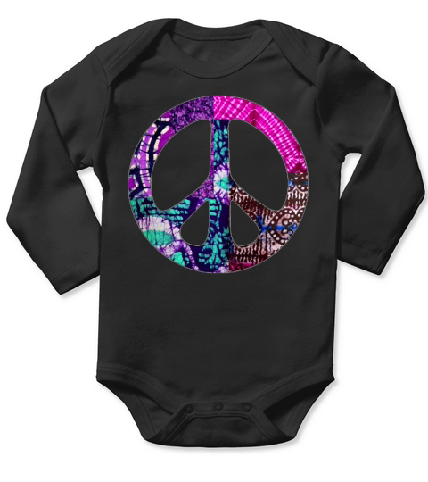 Purple Passion Peace Sign Long Sleeve Baby One-Piece