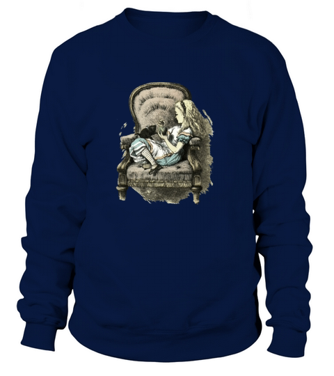 Antique Alice in Wonderland Big Chair with Cat Uni Women's Sweatshirt