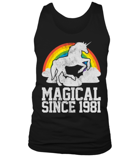 40th Birthday Vintage 1981 Unicorn Funny Gift Men's Tank Top
