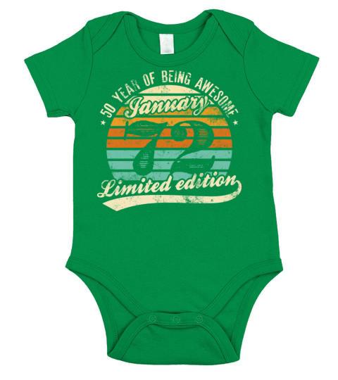 50th birthday Awesome january 1972 Short Sleeve Baby One-Piece