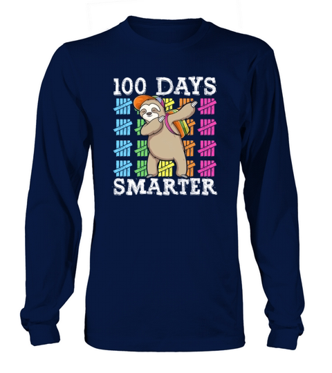 100 Days Of School Dabbing Sloth Smarter Boys Kids Women's Long Sleeve