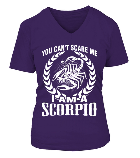 Scorpio - Cant scare me Im a scorpio t-shirt Women's V-Neck T-shirt