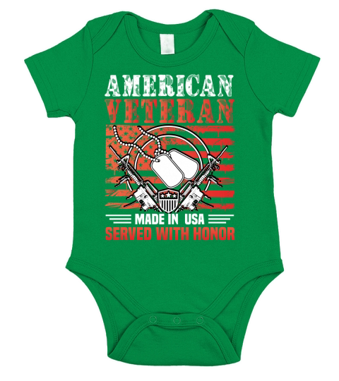 American veteran made in USA served with honor Short Sleeve Baby One-Piece