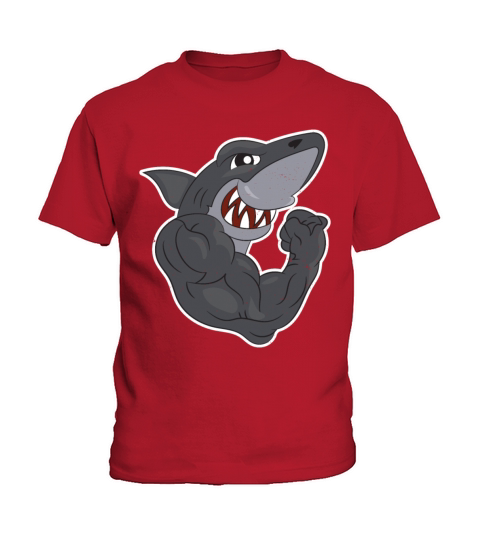 Muscel Shark Sports Gym Fitness Gift Sharks Kids T-Shirt